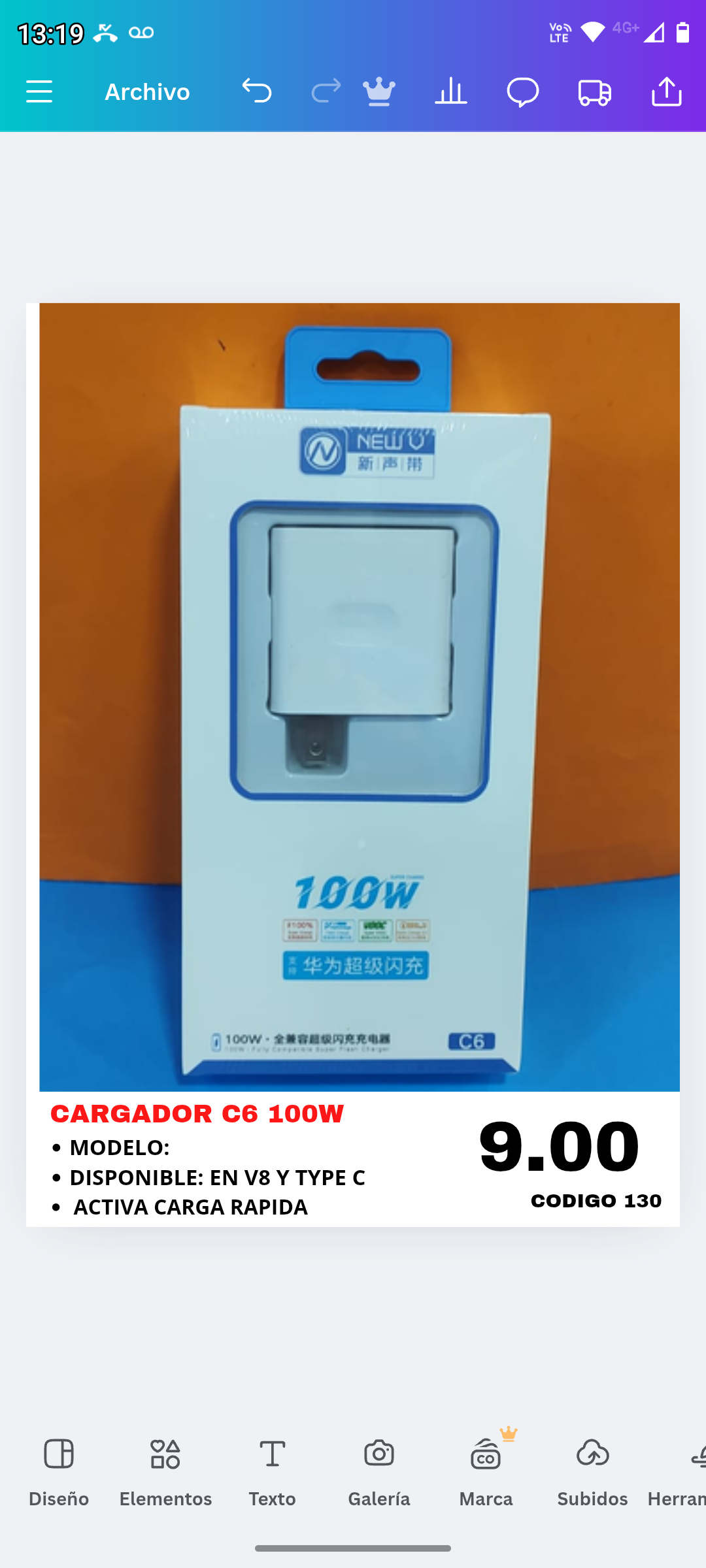 CARGADOR C6 100W
