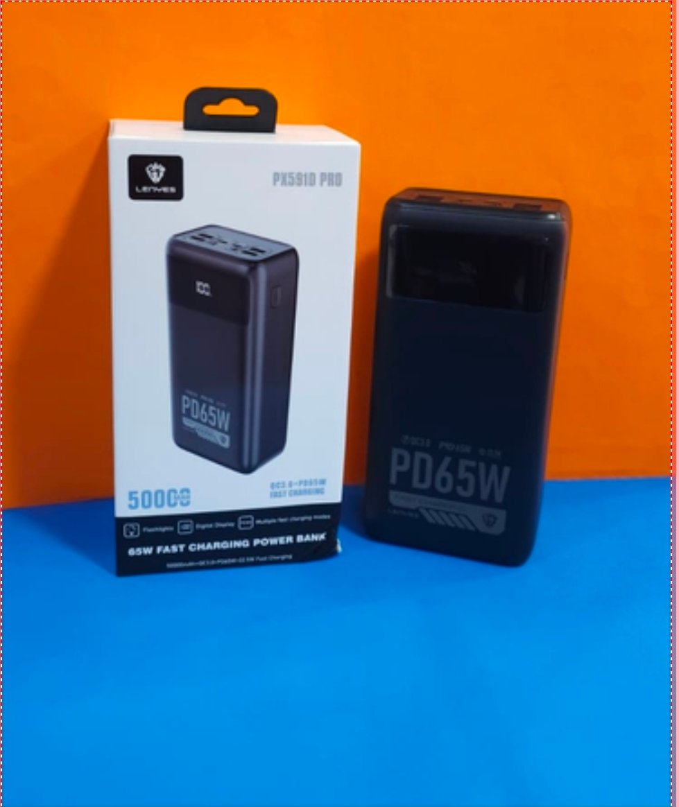 POWER BANK LENYES 65W 50,000 MAH PX591D PRO