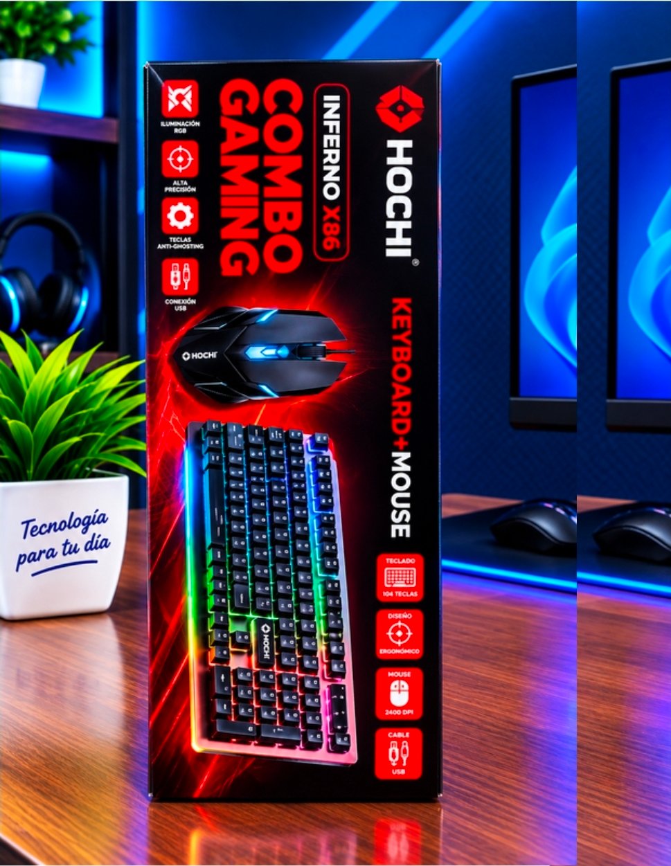 TECLADO DE PC HOCHI + MAUSE GAMER X86 